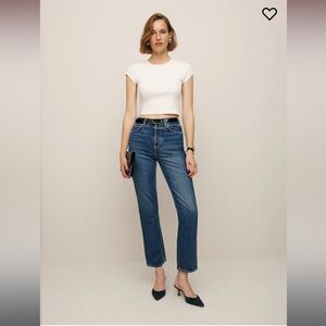 Reformation Cynthia High Rise Straight Cropped Jeans